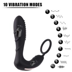 Plug rung nhiều chế độ cực mạnh điều khiển từ xa kiêm vòng đeo dương vật - Ảnh 3