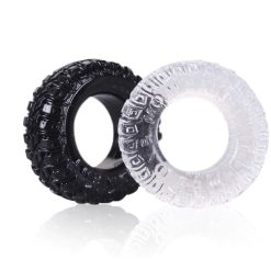 Alternative view of Bộ 2 vòng đeo dương vật silicon họa tiết lốp xe LoveMoment