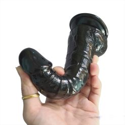 Dương vật giả cong tăng khoái cảm 18cm màu đen