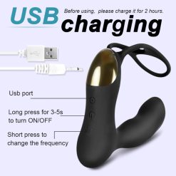 Plug rung nhiều chế độ cực mạnh điều khiển từ xa kiêm vòng đeo ngăn xuất tinh sớm - Ảnh 5