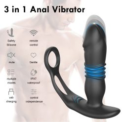Plug massage tuyến tiền liệt rung thụt nhiều chế độ kiêm vòng đeo tiện lợi - Ảnh 3