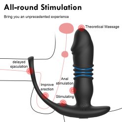 Plug massage tuyến tiền liệt rung thụt nhiều chế độ kiêm vòng đeo tiện lợi - Ảnh 7
