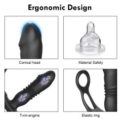 Plug massage tuyến tiền liệt rung thụt nhiều chế độ kiêm vòng đeo tiện lợi - Ảnh 8