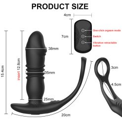 Plug massage tuyến tiền liệt rung thụt nhiều chế độ kiêm vòng đeo tiện lợi - Ảnh 9