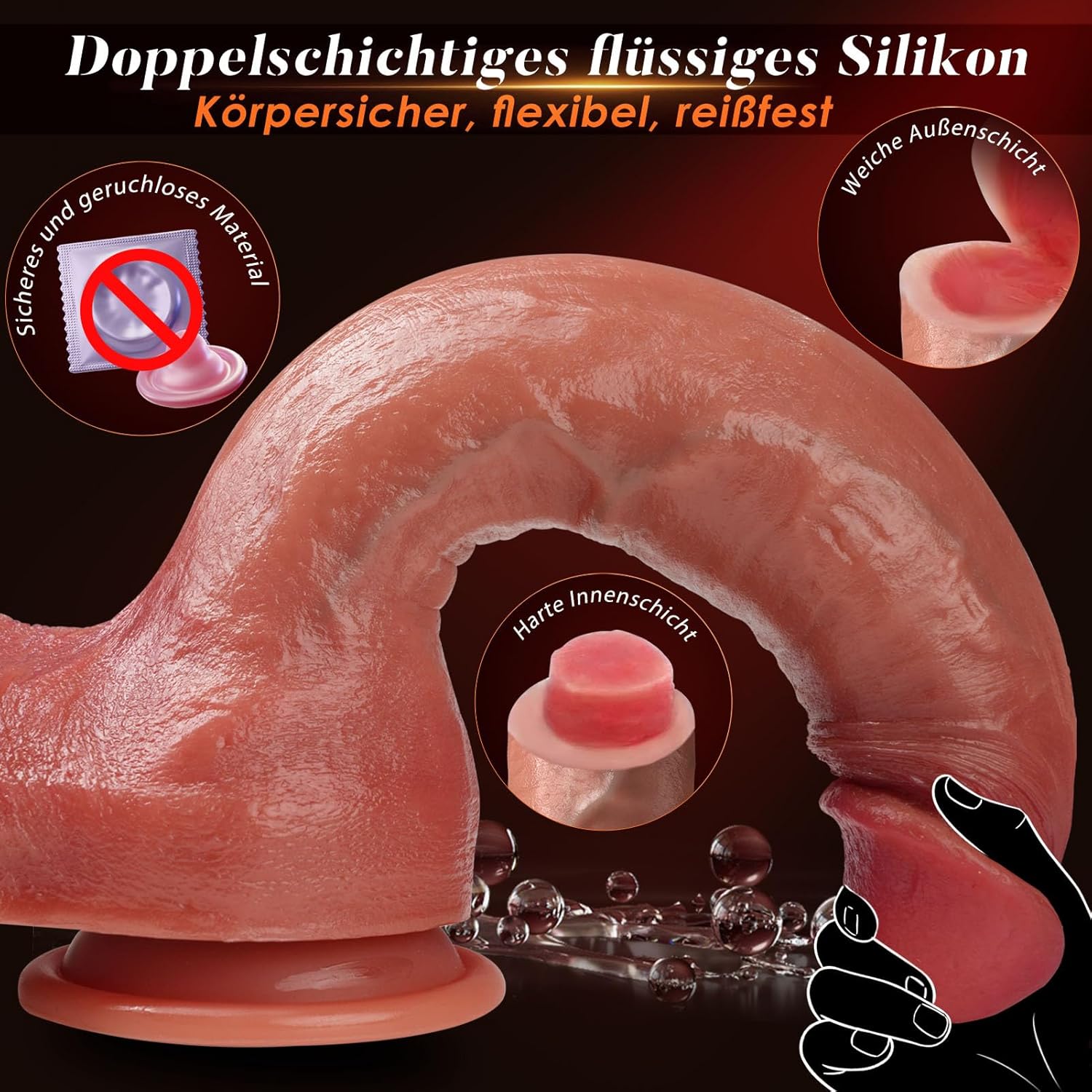 Dương vật giả silicon cao cấp siêu mềm dẻo kích thước khủng 27cm - Ảnh 4
