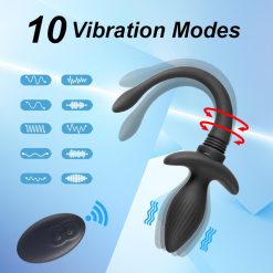 Alternative view of Plug đuôi chó rung ngoắt tự động điều khiển từ xa đồ chơi BDSM cực chất