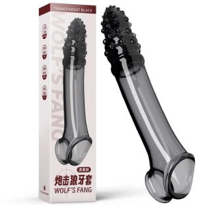 Bao đôn dương vật trong suốt siêu dài màu đen